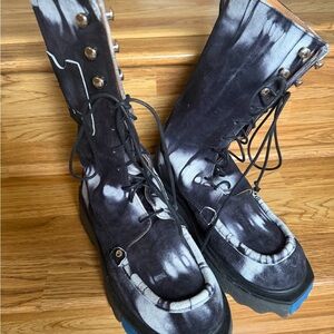 Off-White Black and Gray Combat Boots
